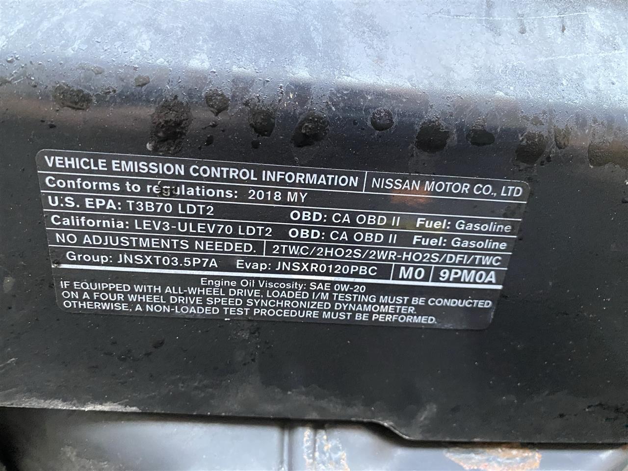 2018 QX60 parts car